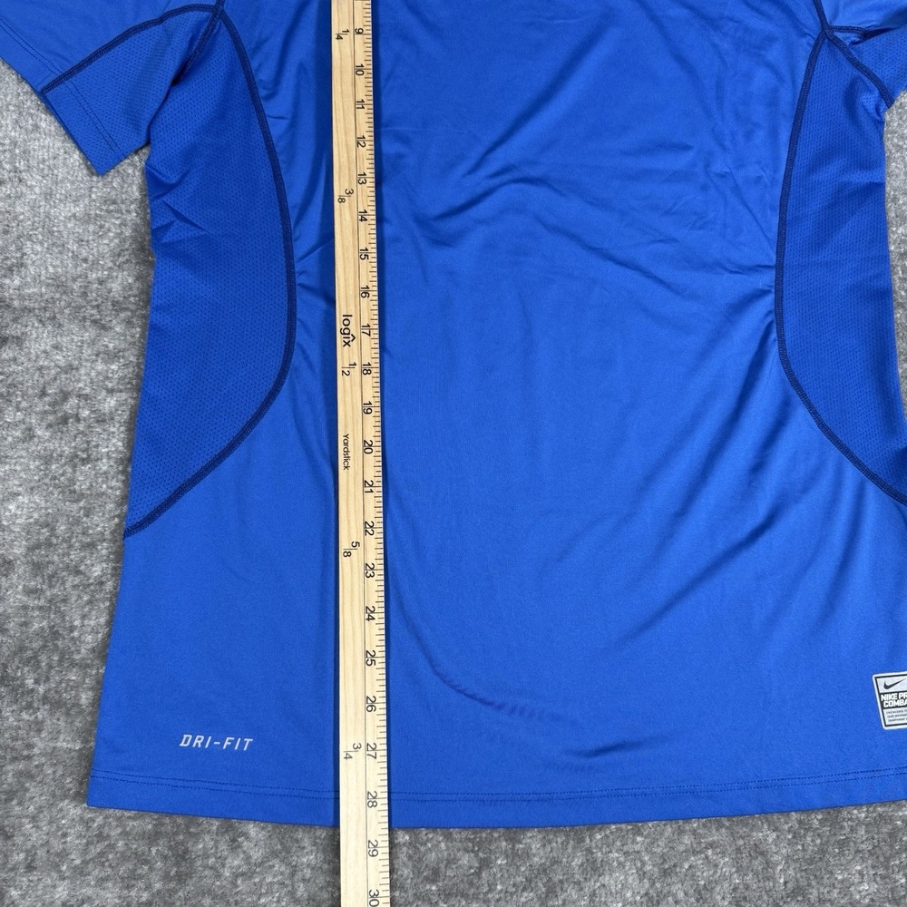 Nike Pro Combat Shirt‎ Men's Large Blue Fitted Short Sleeve - Picture 8 of 10